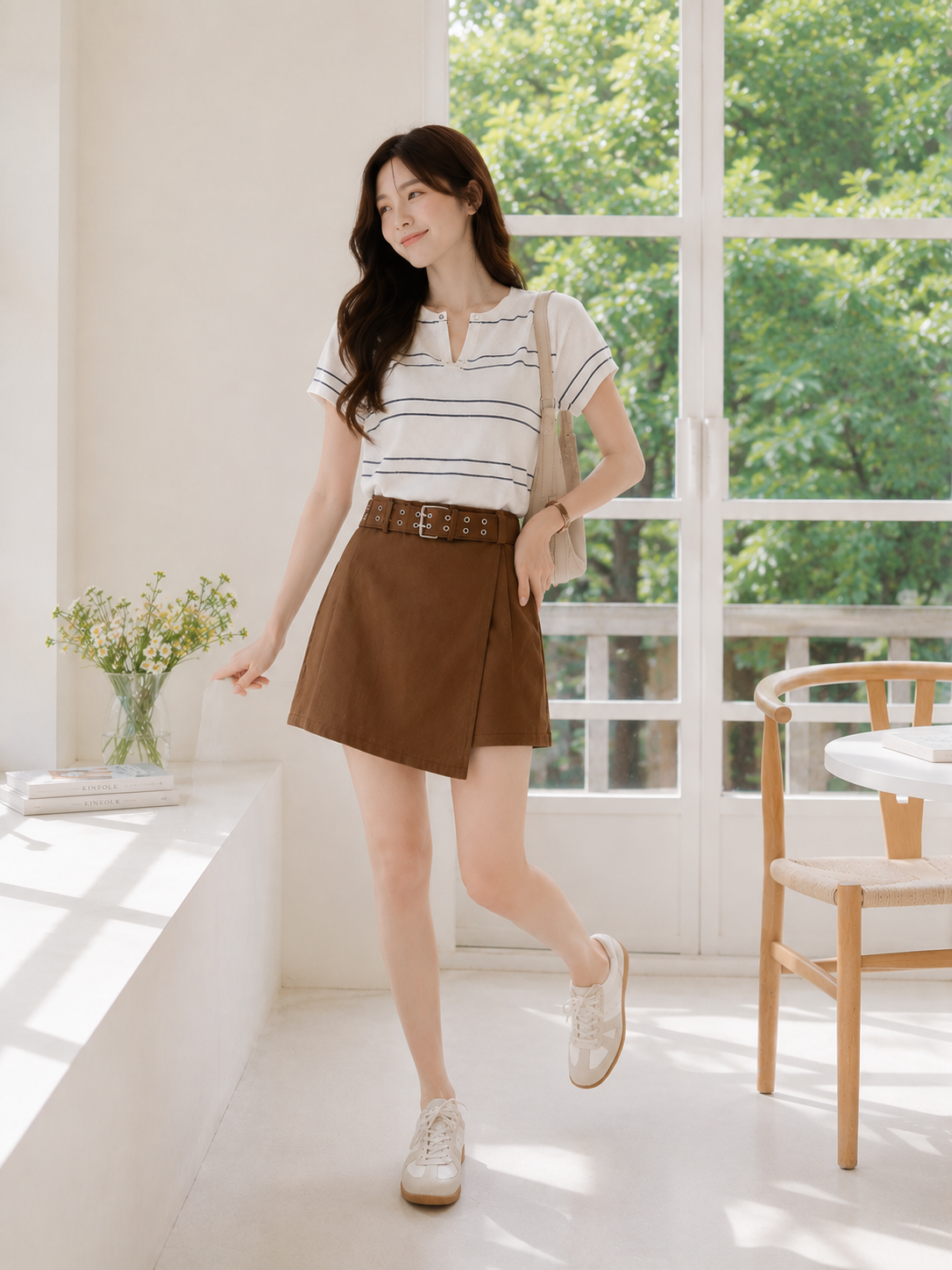 Maxime Denim Skort - Mocca