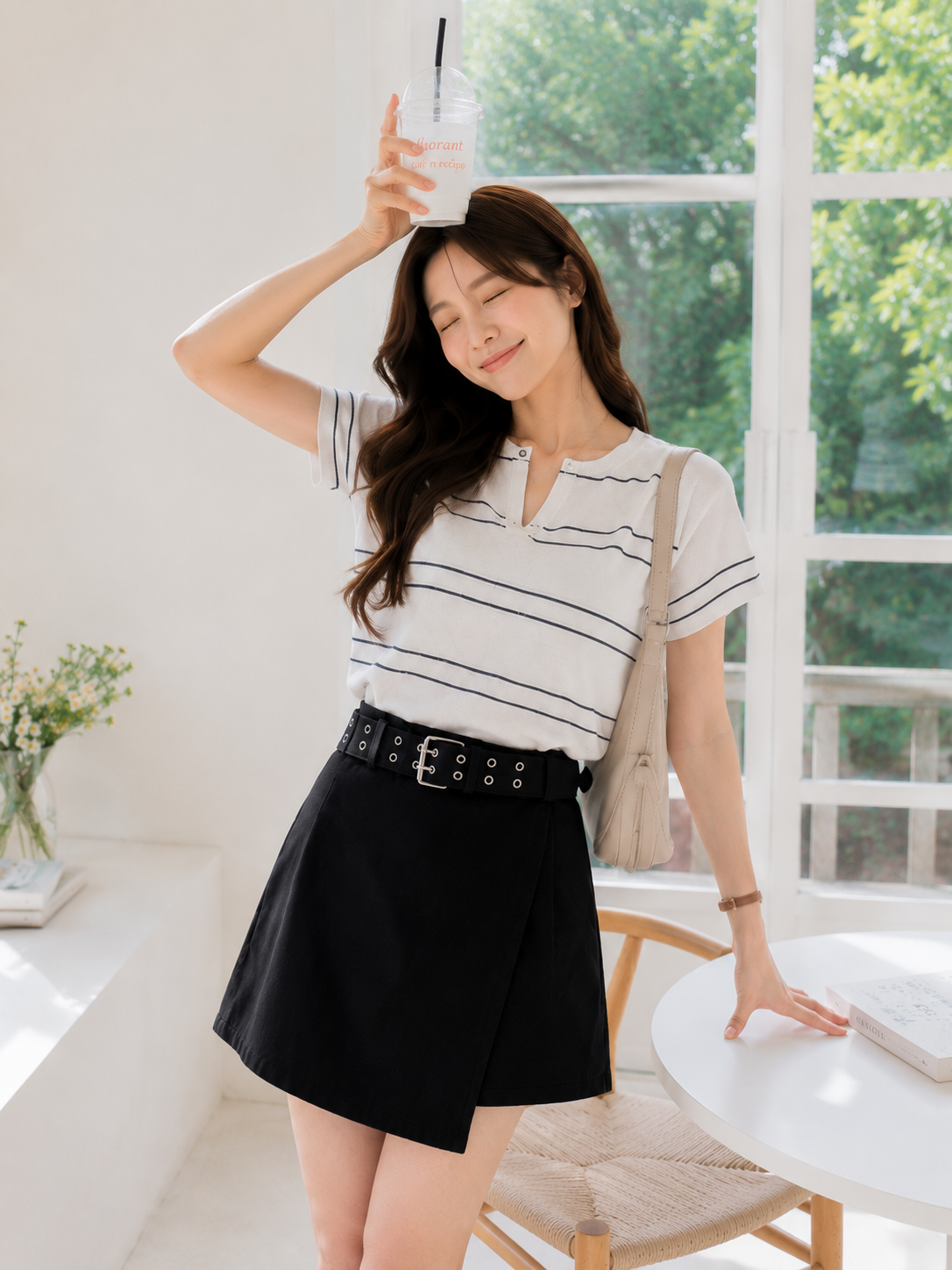 Maxime Denim Skort - Black