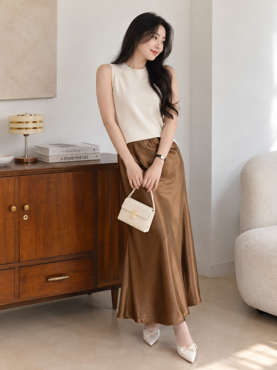 Briela Long Skirt - Coffee
