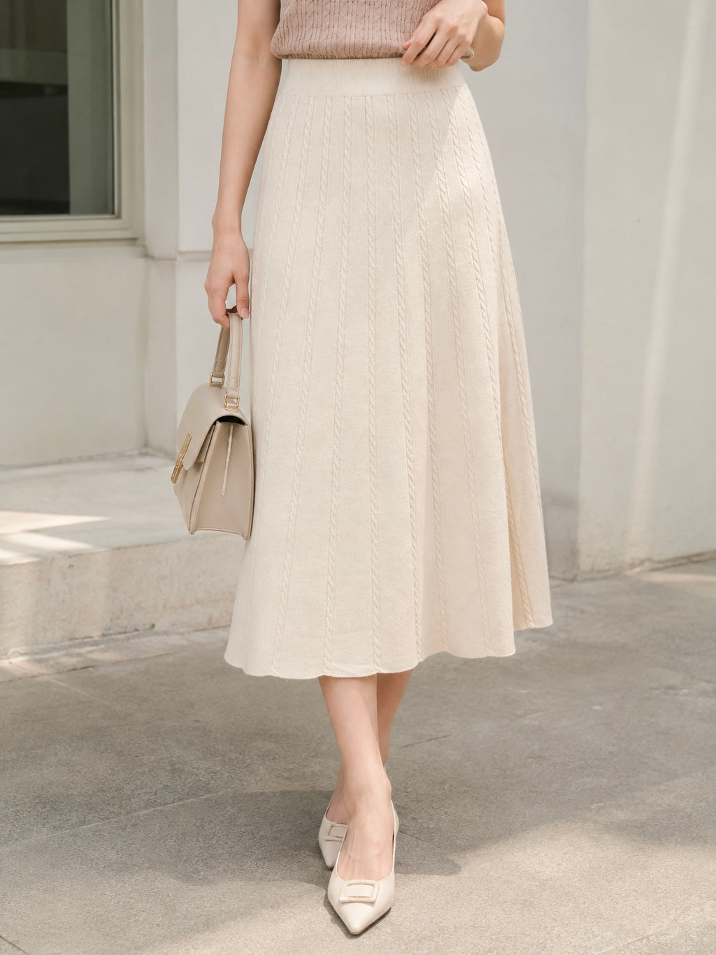Chesma Knit Skirt - Cream