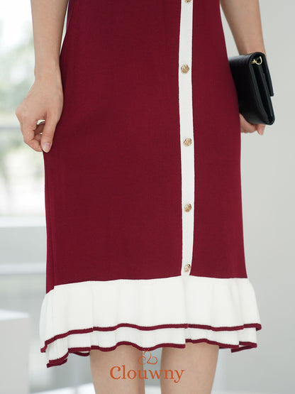 Malia Knit Dress - Maroon