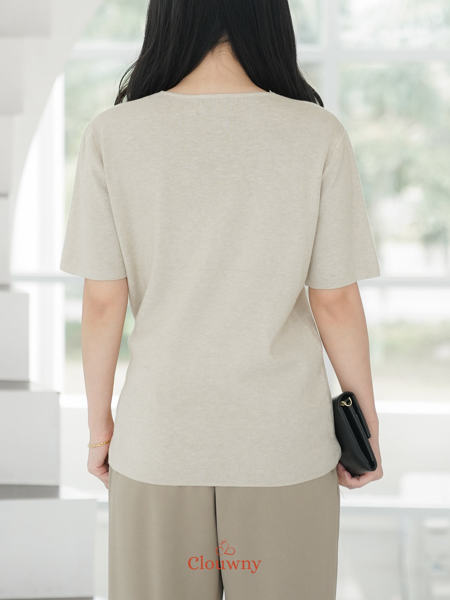 Yala Bow Knit Top - Khaki