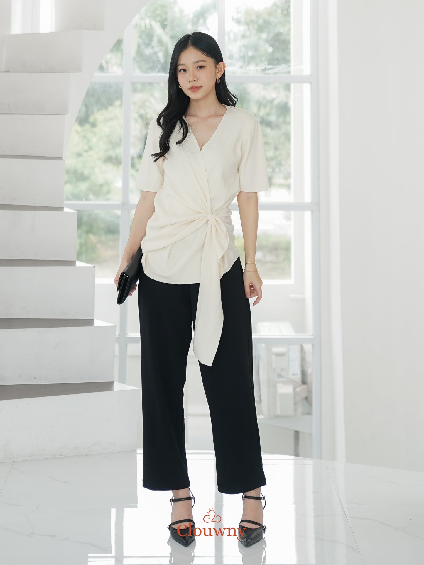 Yala Bow Knit Top - Broken White