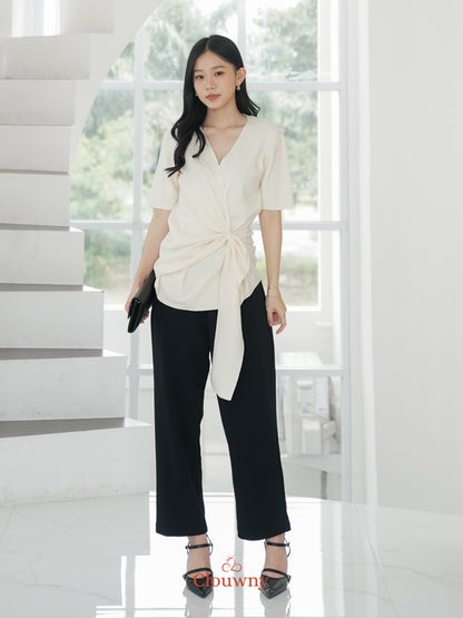 Yala Bow Knit Top - Broken White