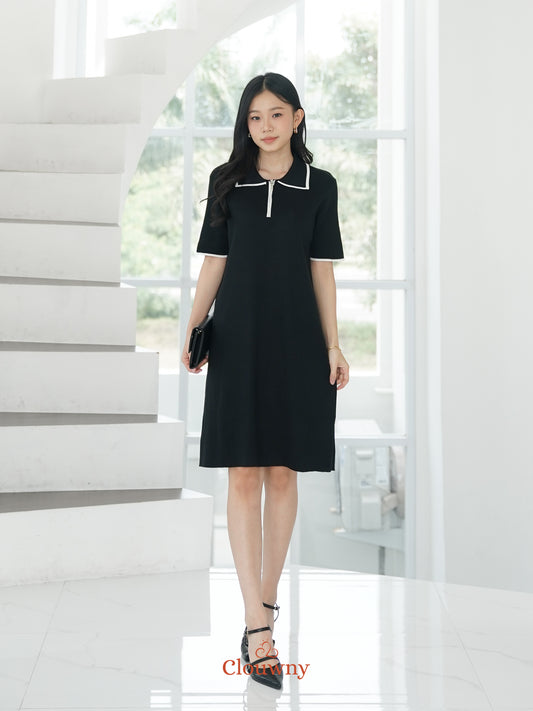 Marda Polo Knit Dress - Black