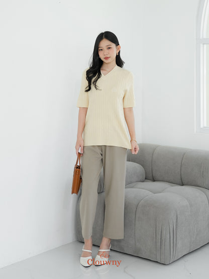 Vienna Knit Top - Baby Yellow