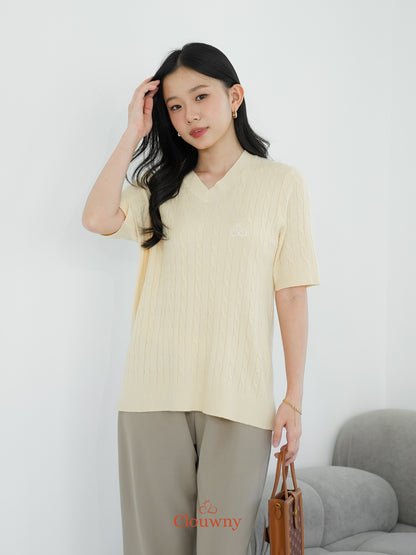 Vienna Knit Top - Baby Yellow