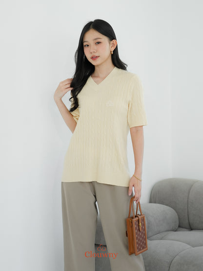 Vienna Knit Top - Baby Yellow