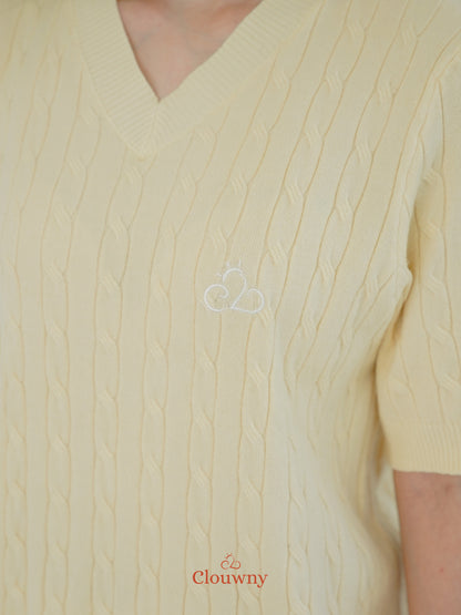 Vienna Knit Top - Baby Yellow