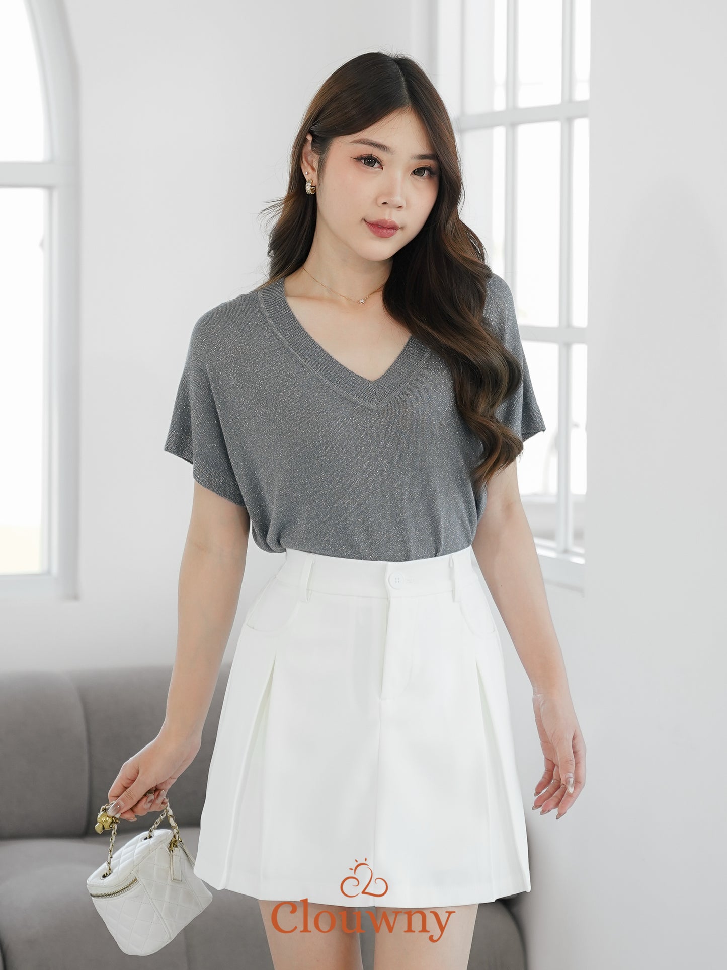 Varen Glitter Top - Grey