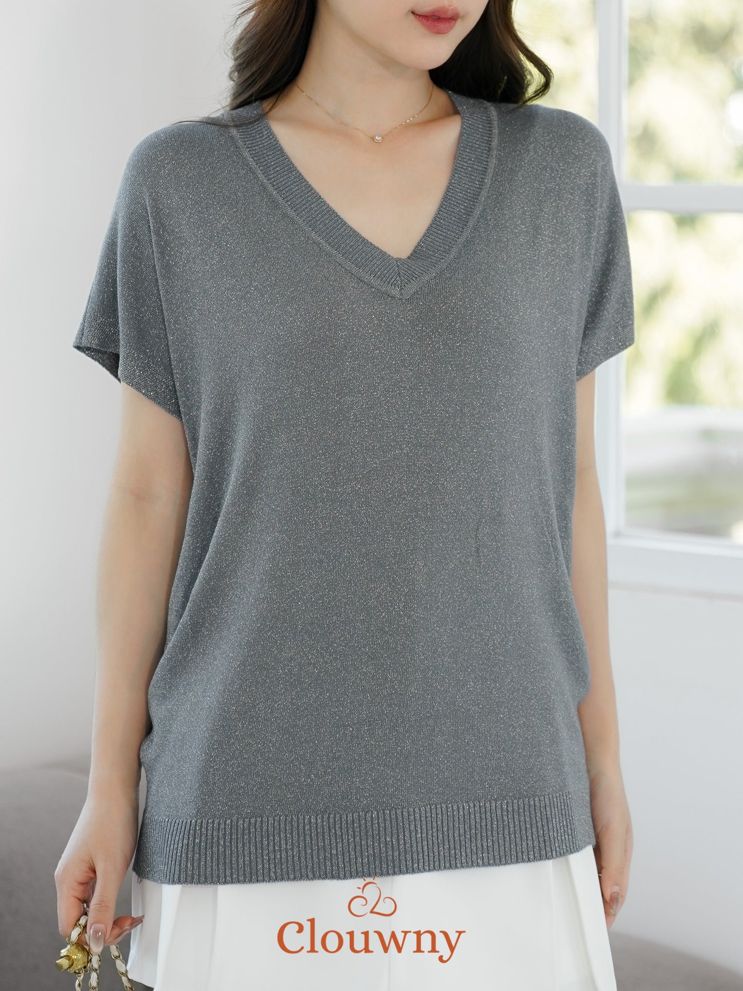 Varen Glitter Top - Grey