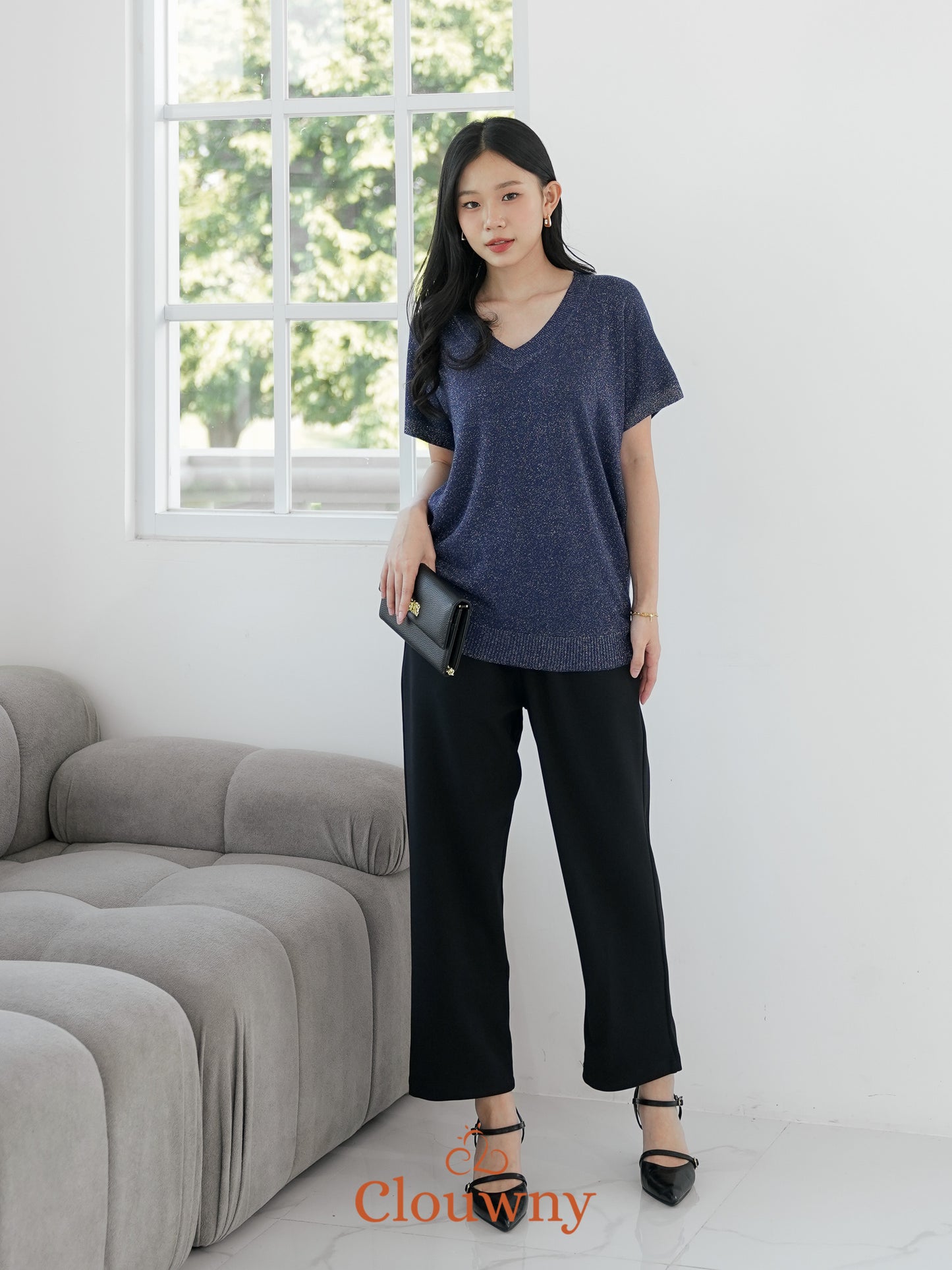 Varen Glitter Top - Navy
