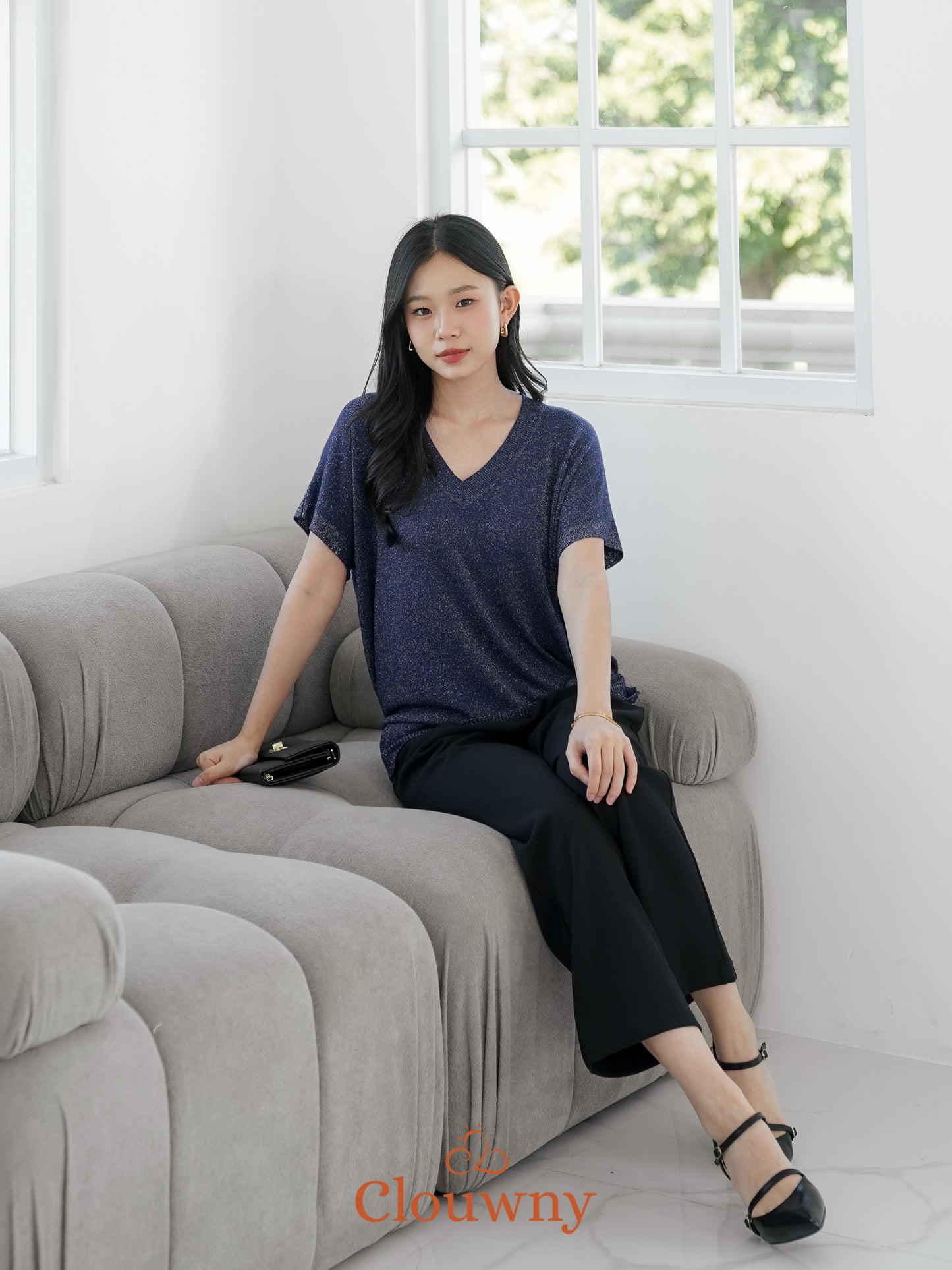Varen Glitter Top - Navy