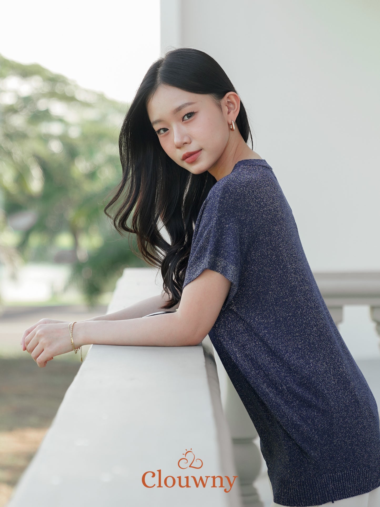 Umaira Glitter Top - Navy