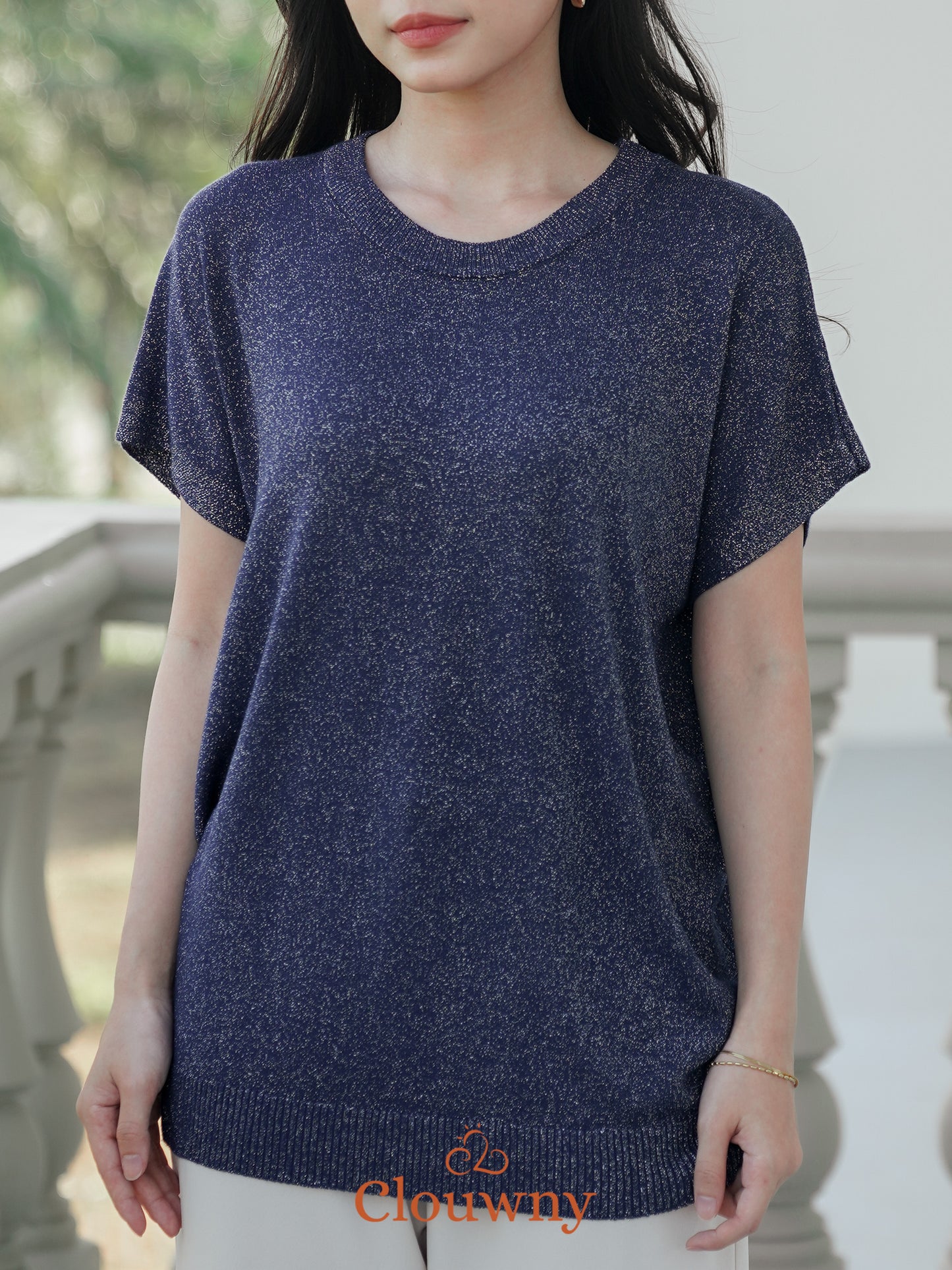 Umaira Glitter Top - Navy