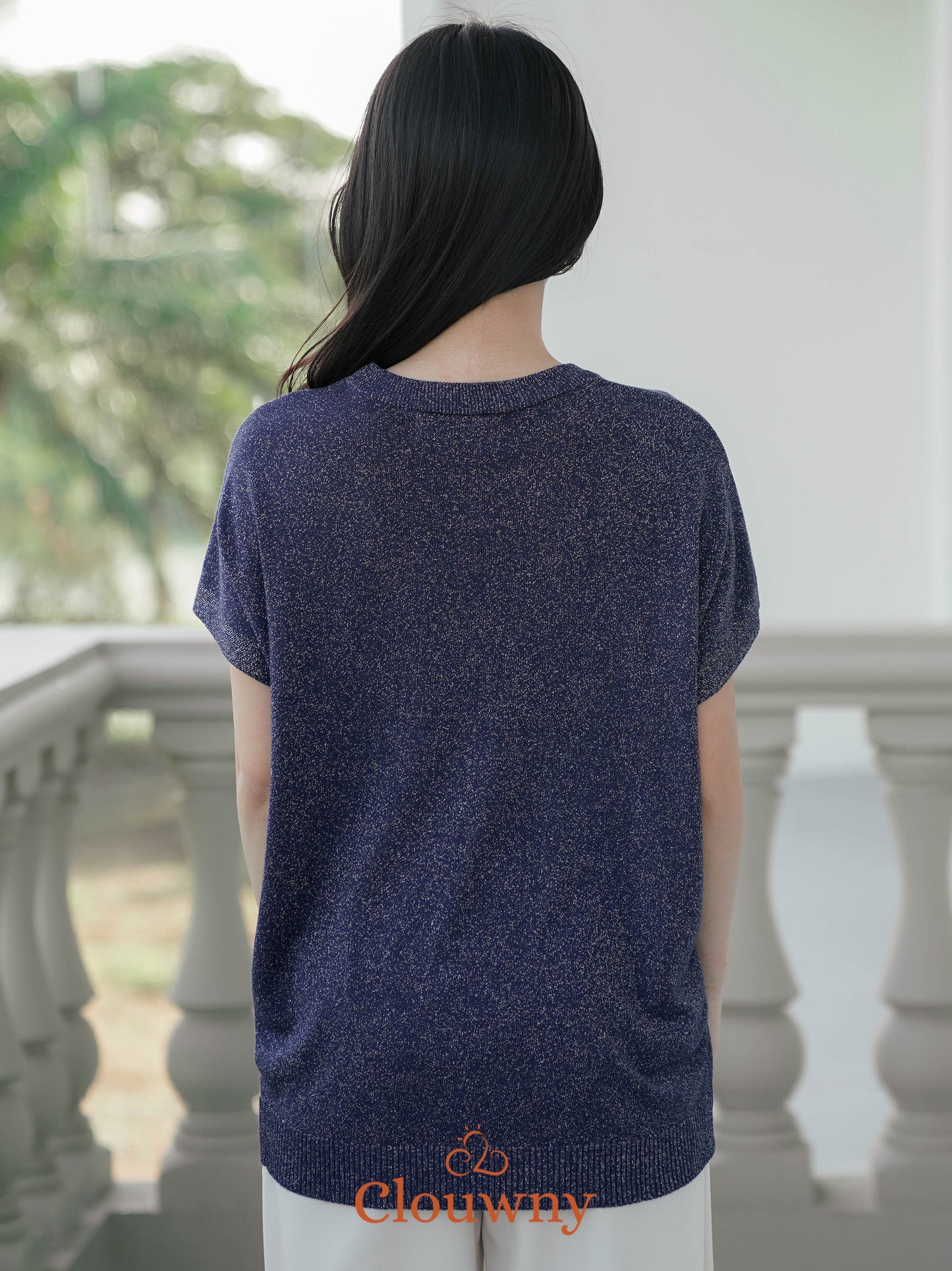 Umaira Glitter Top - Navy