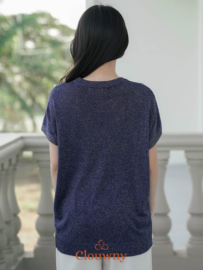 Umaira Glitter Top - Navy