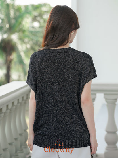 Umaira Glitter Top - Black