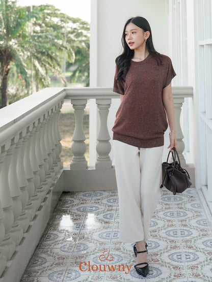 Umaira Glitter Top - Coffee