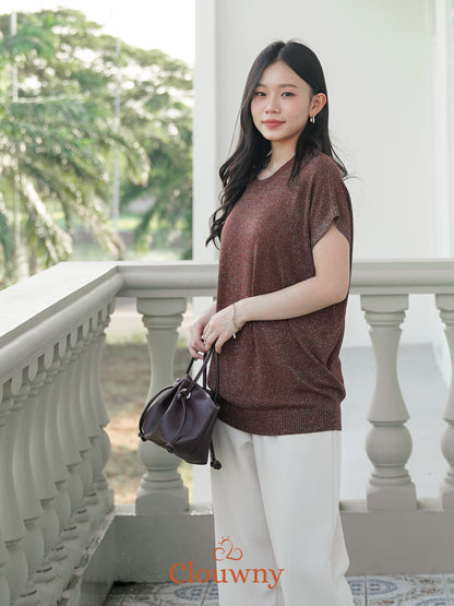 Umaira Glitter Top - Coffee