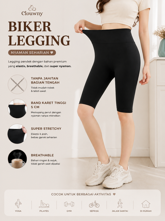 Biker Short Legging Highwaist - Black