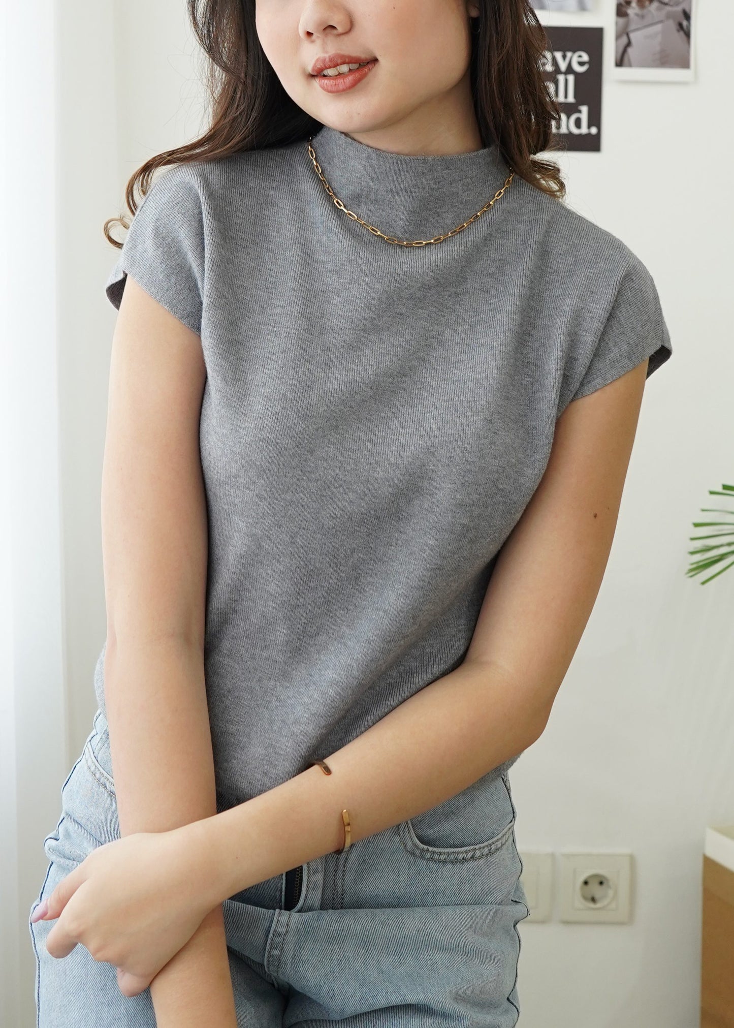 Semi Turtle Top - Grey