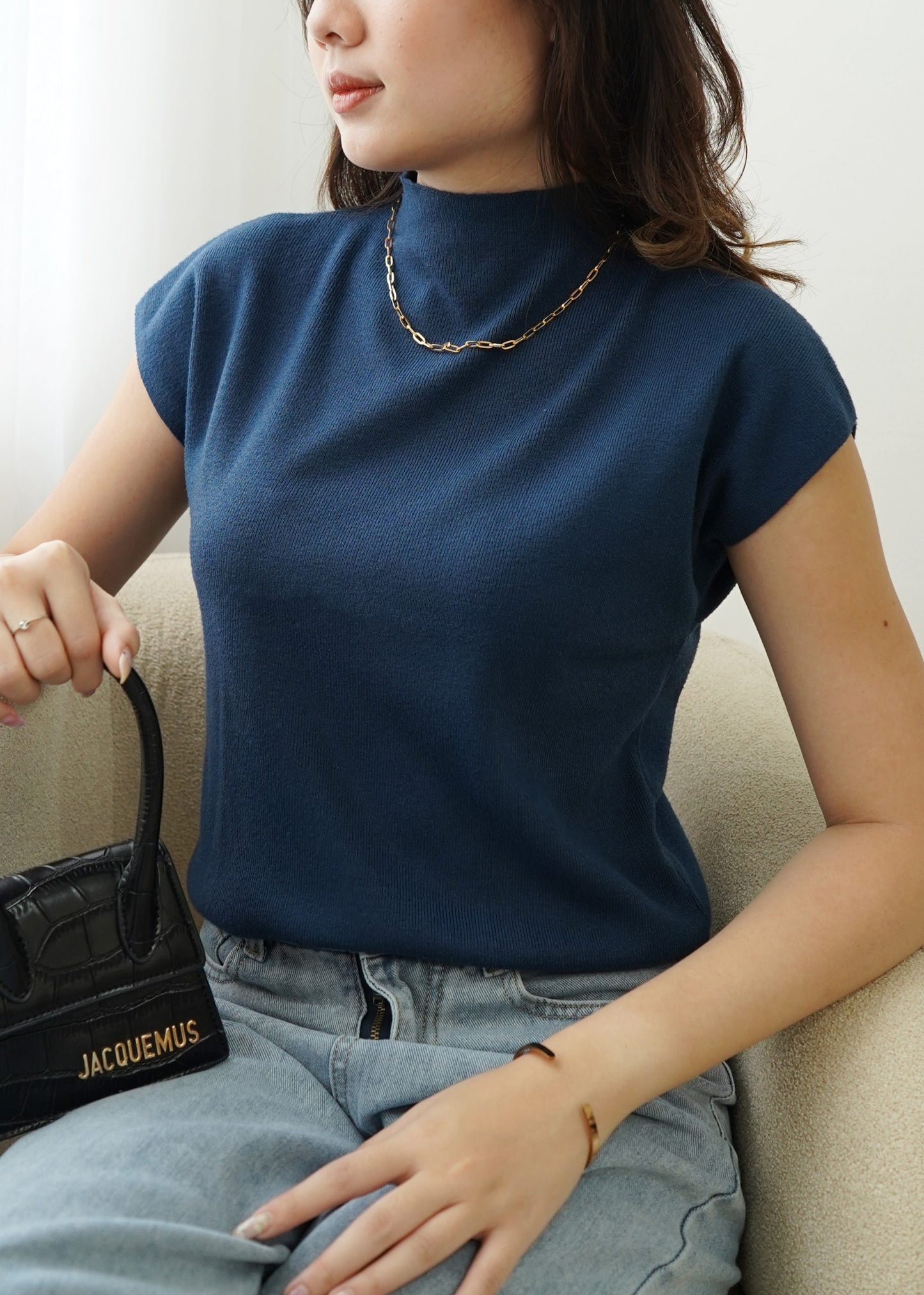 Semi Turtle Top - Navy