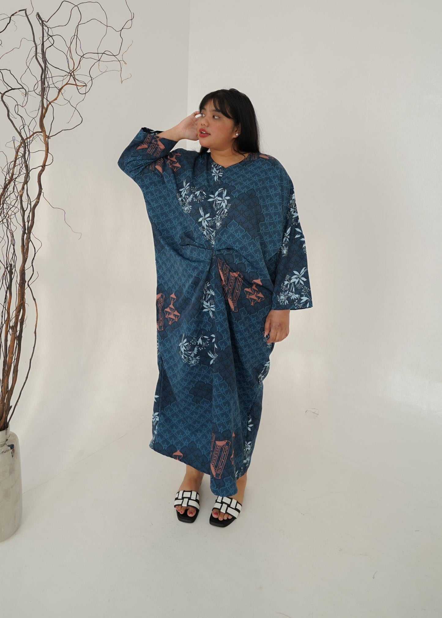 Vinca Kaftan Dress - Navy