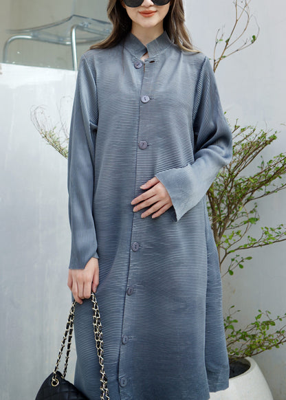 Gravity Button Pleats Tunik - Dark Grey