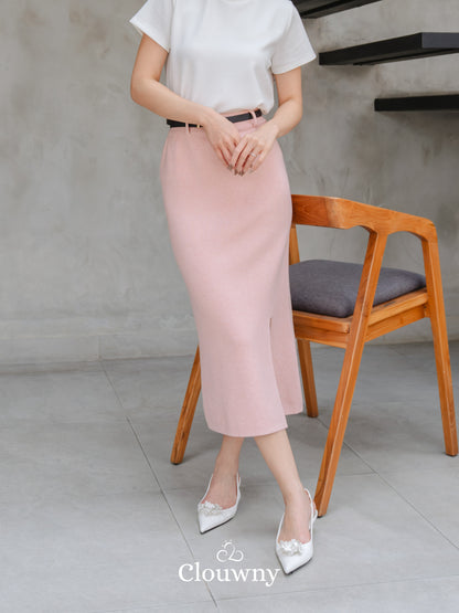 Editor Slit Skirt - Pink