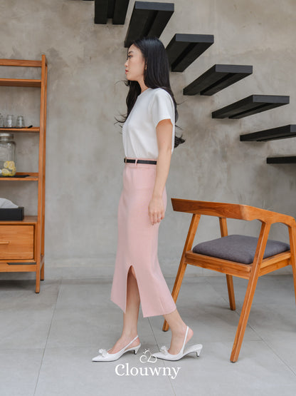 Editor Slit Skirt - Pink