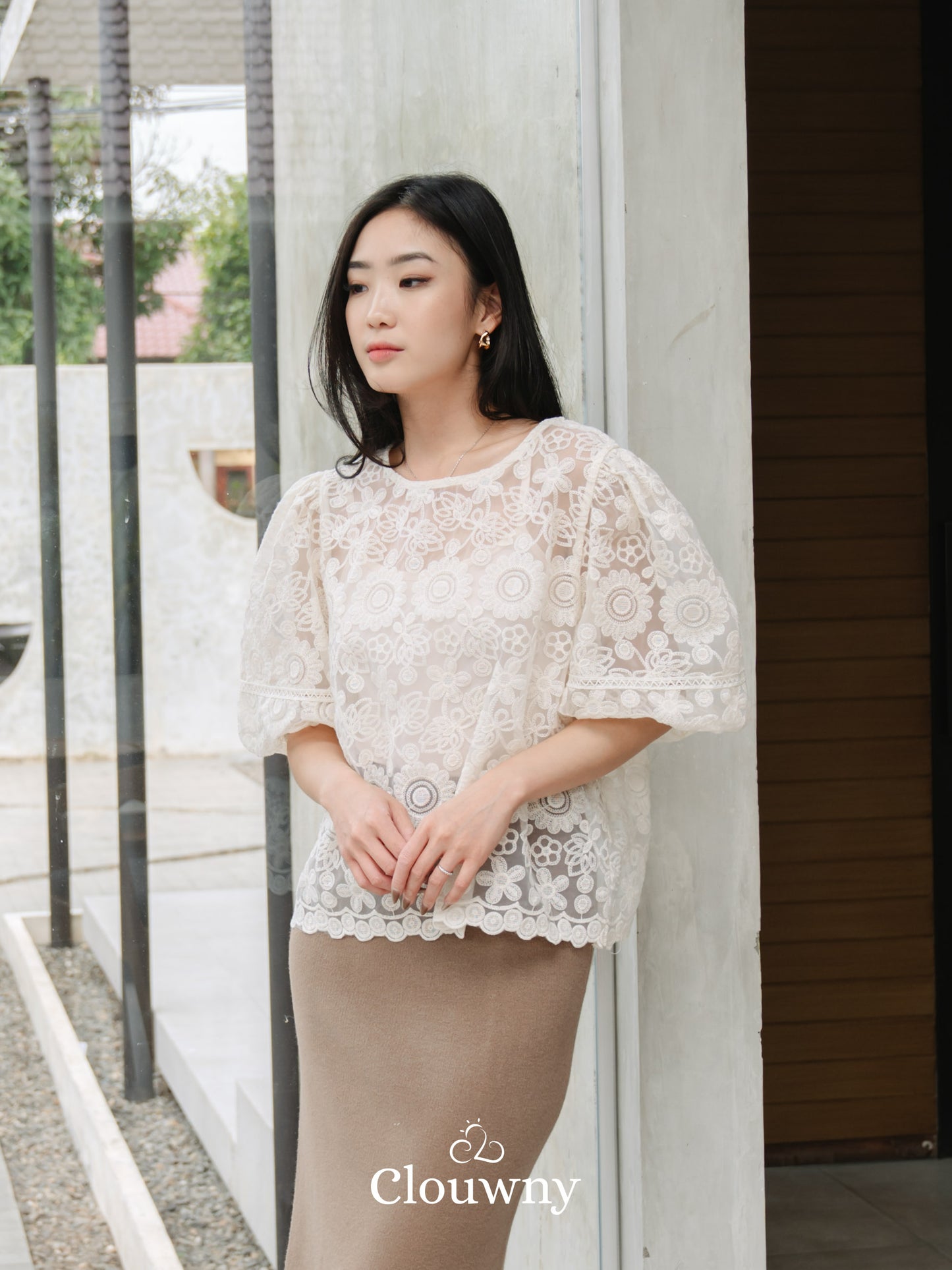 Emica Lace Blouse - Cream