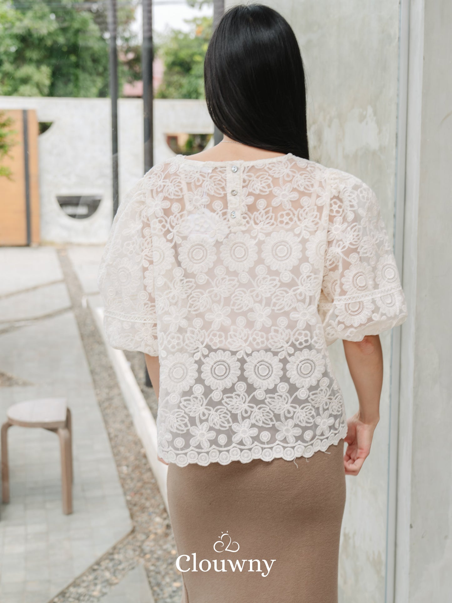 Emica Lace Blouse - Cream