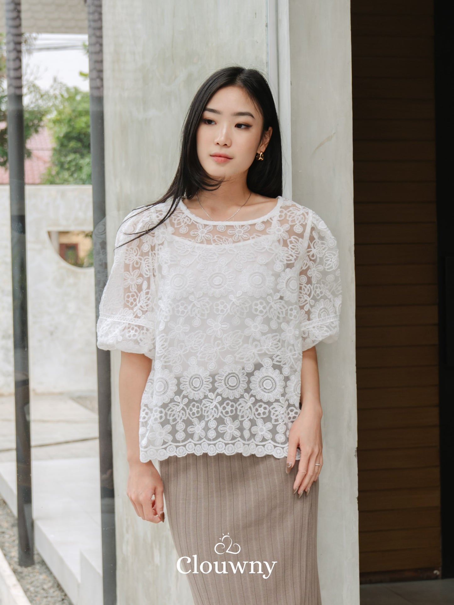 Emica Lace Blouse - White