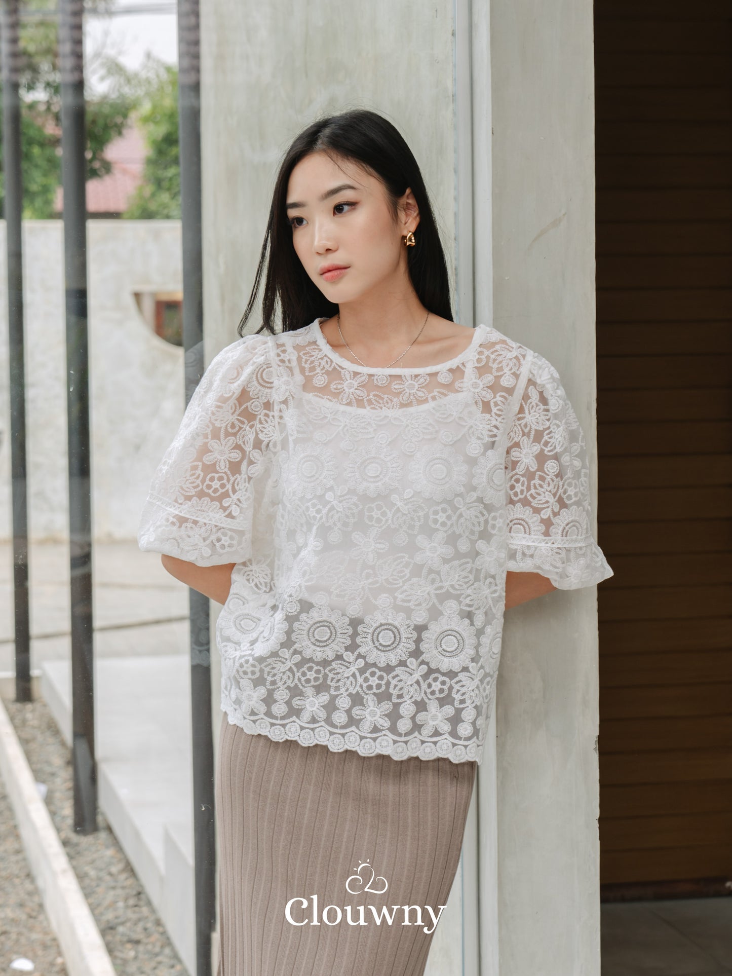 Emica Lace Blouse - White