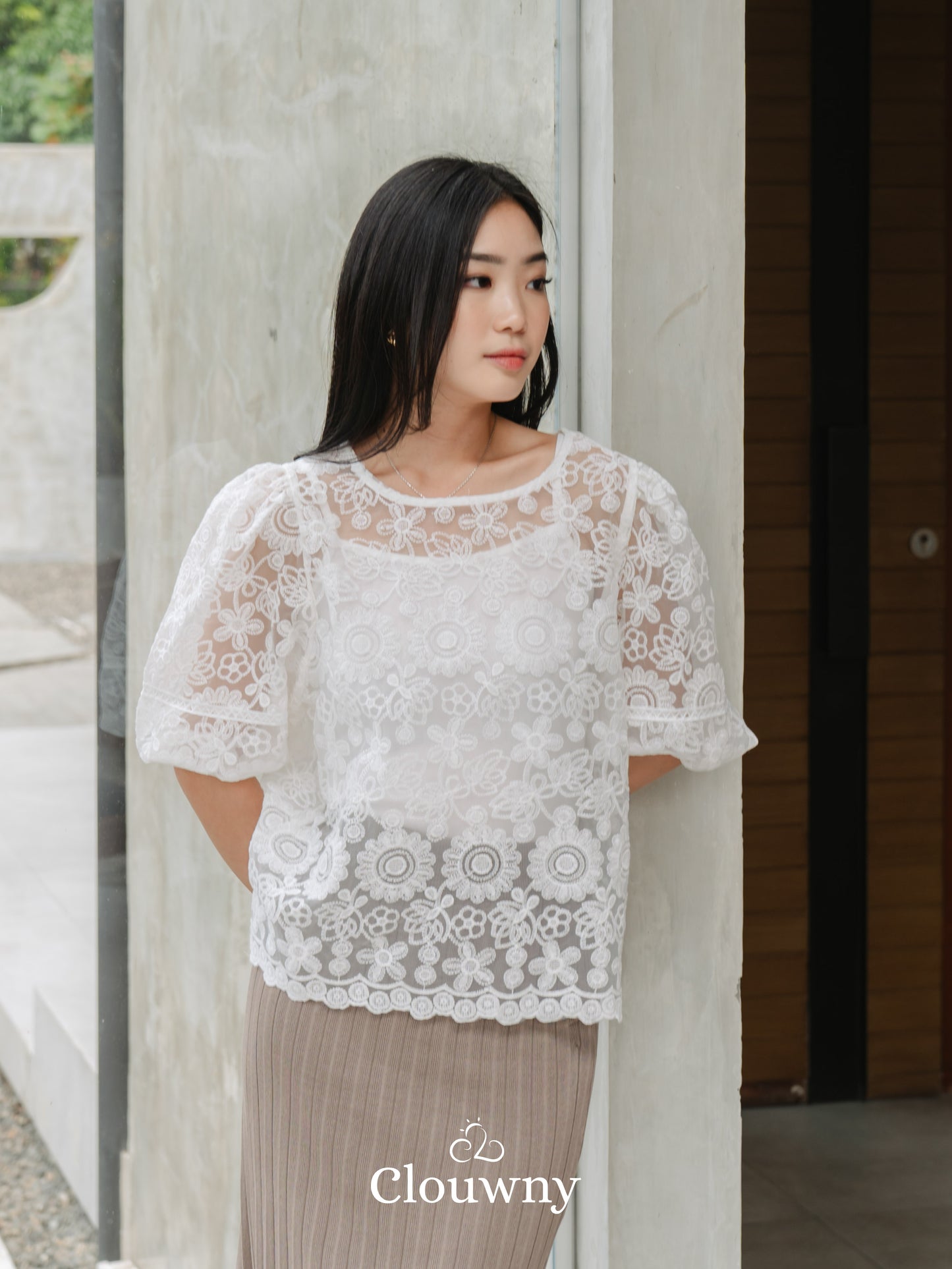 Emica Lace Blouse - White