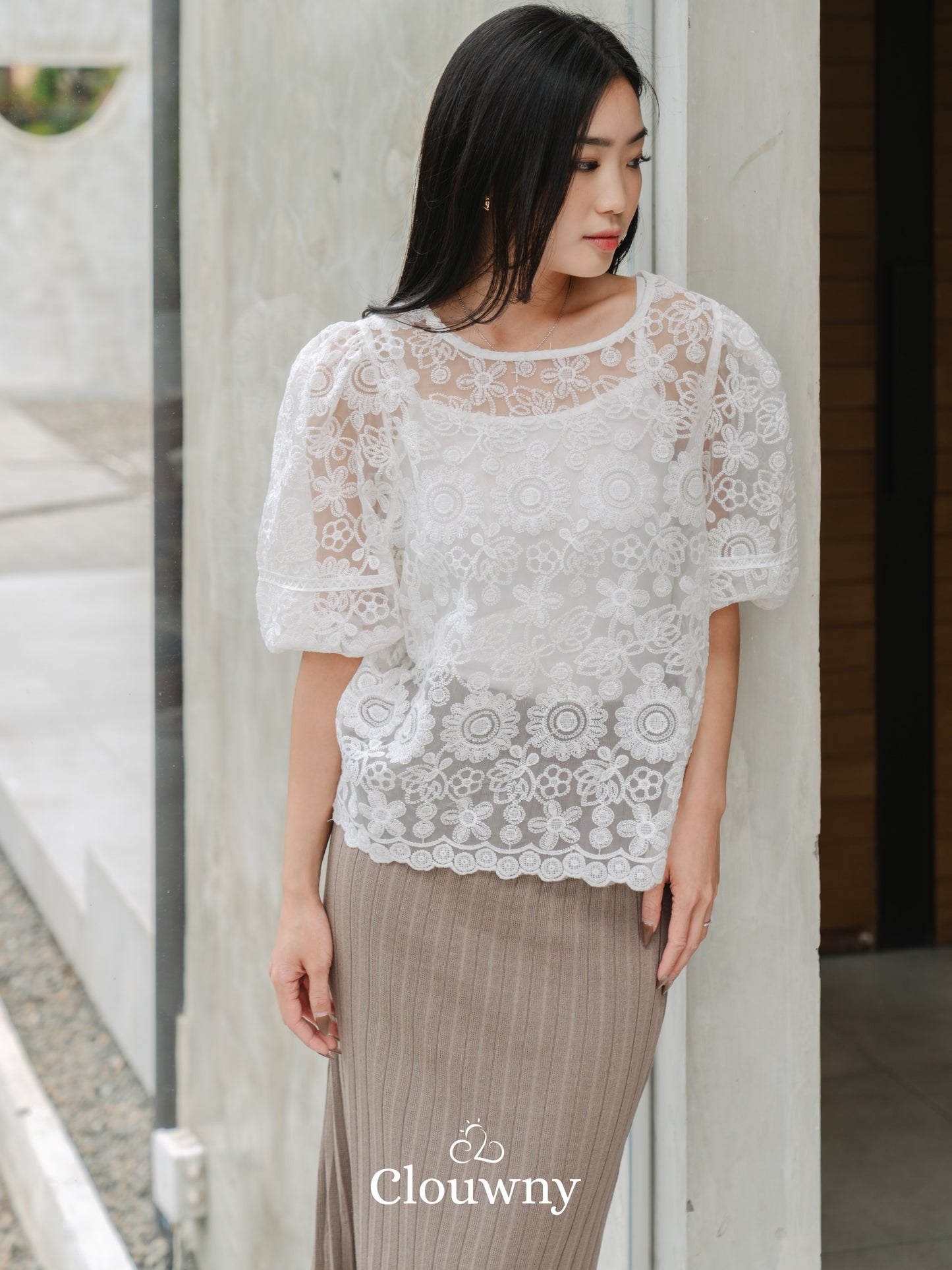 Emica Lace Blouse - White