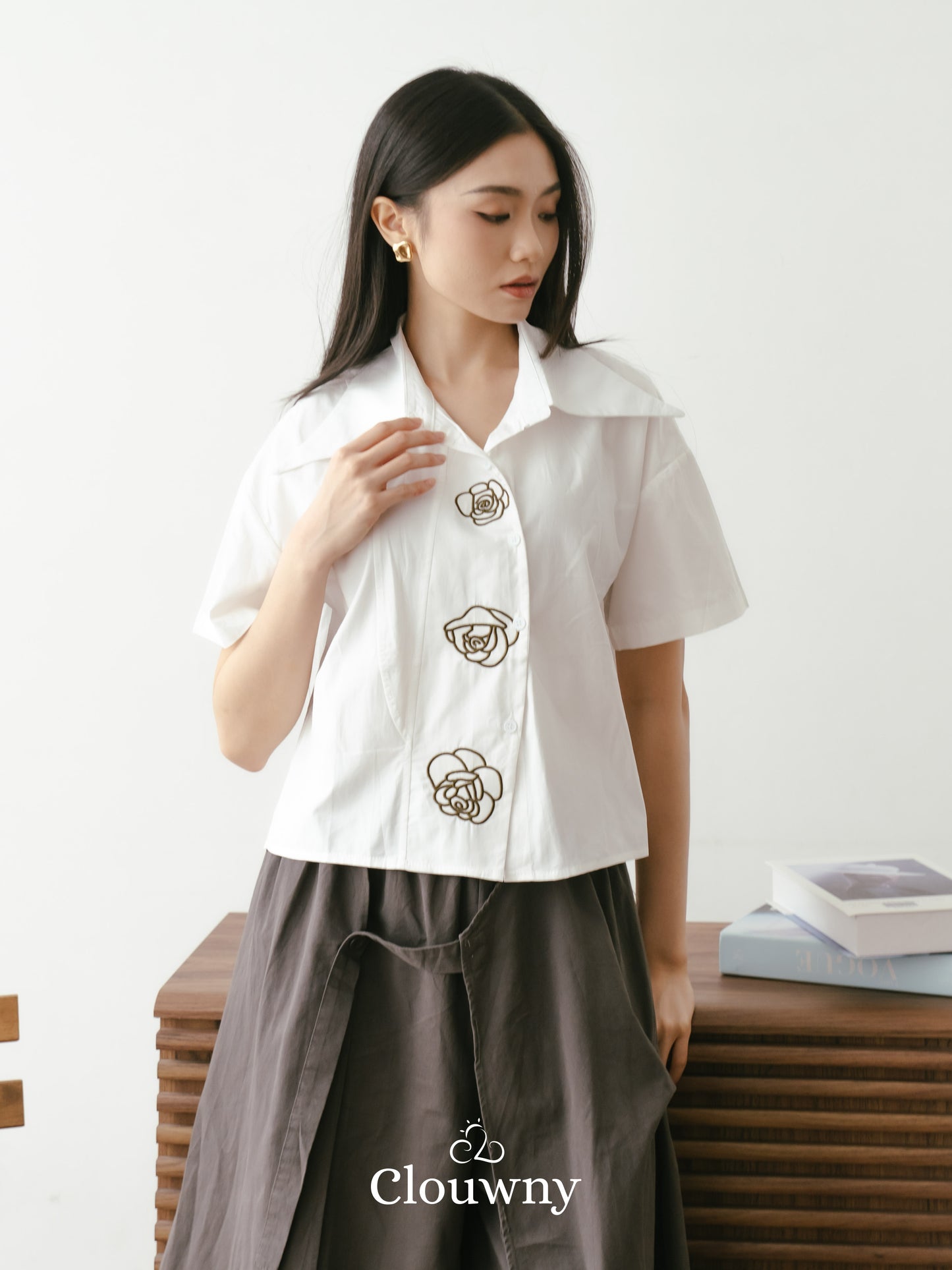 Roze Cotton Shirt - White