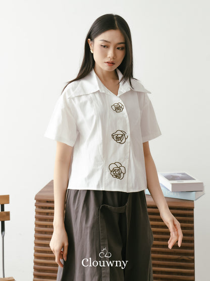 Roze Cotton Shirt - White