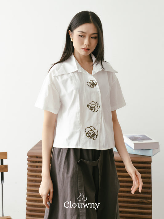 Roze Cotton Shirt - White