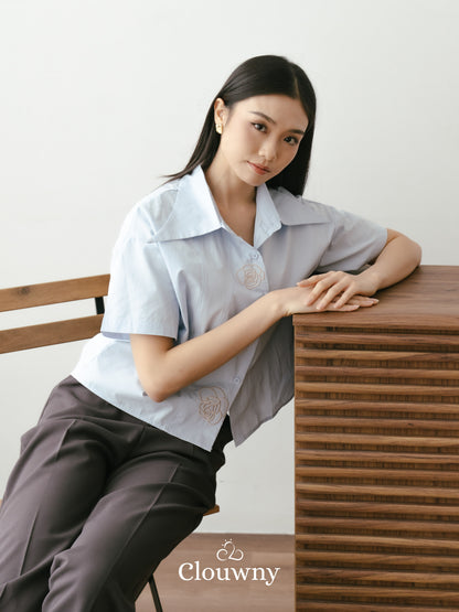 Roze Cotton Shirt - Blue