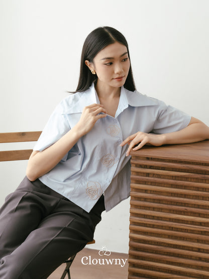 Roze Cotton Shirt - Blue