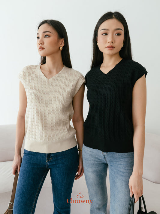 Vanda Knit Top - Black