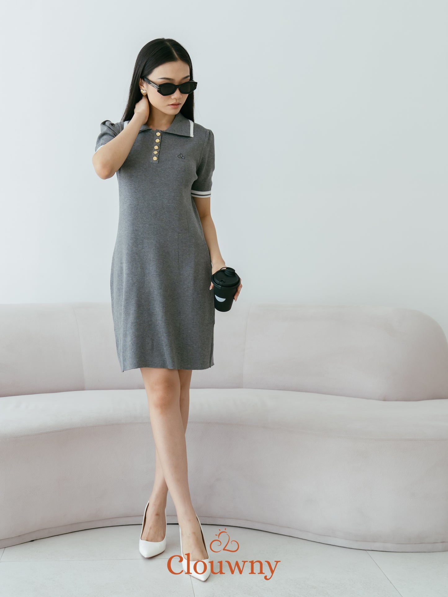 Anora Knit Dress - Grey
