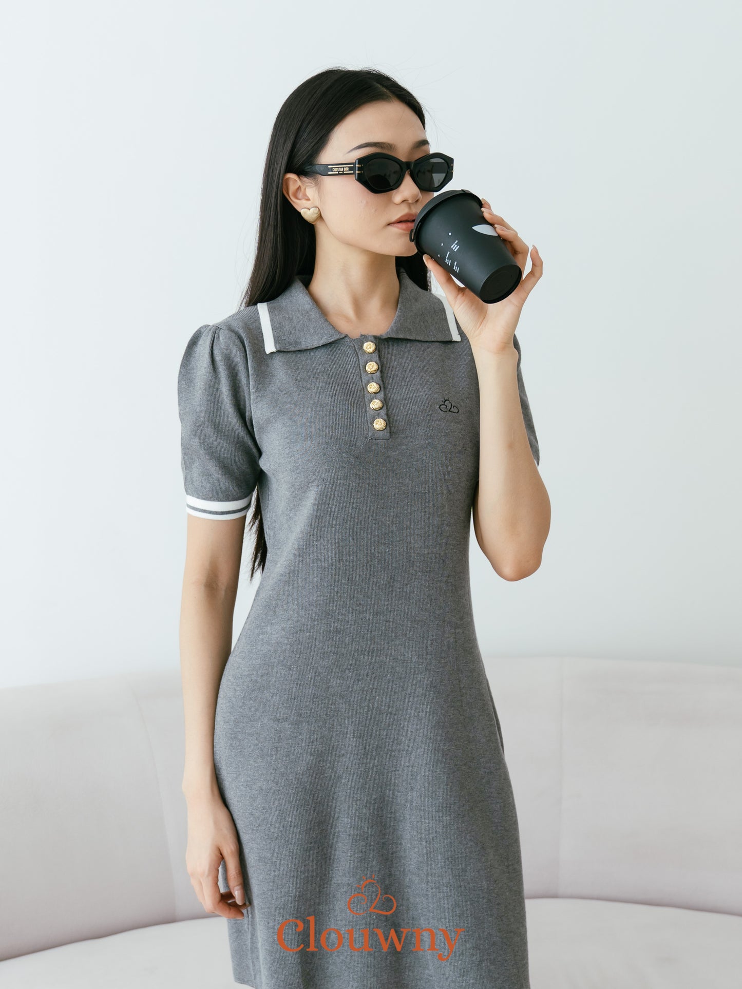 Anora Knit Dress - Grey