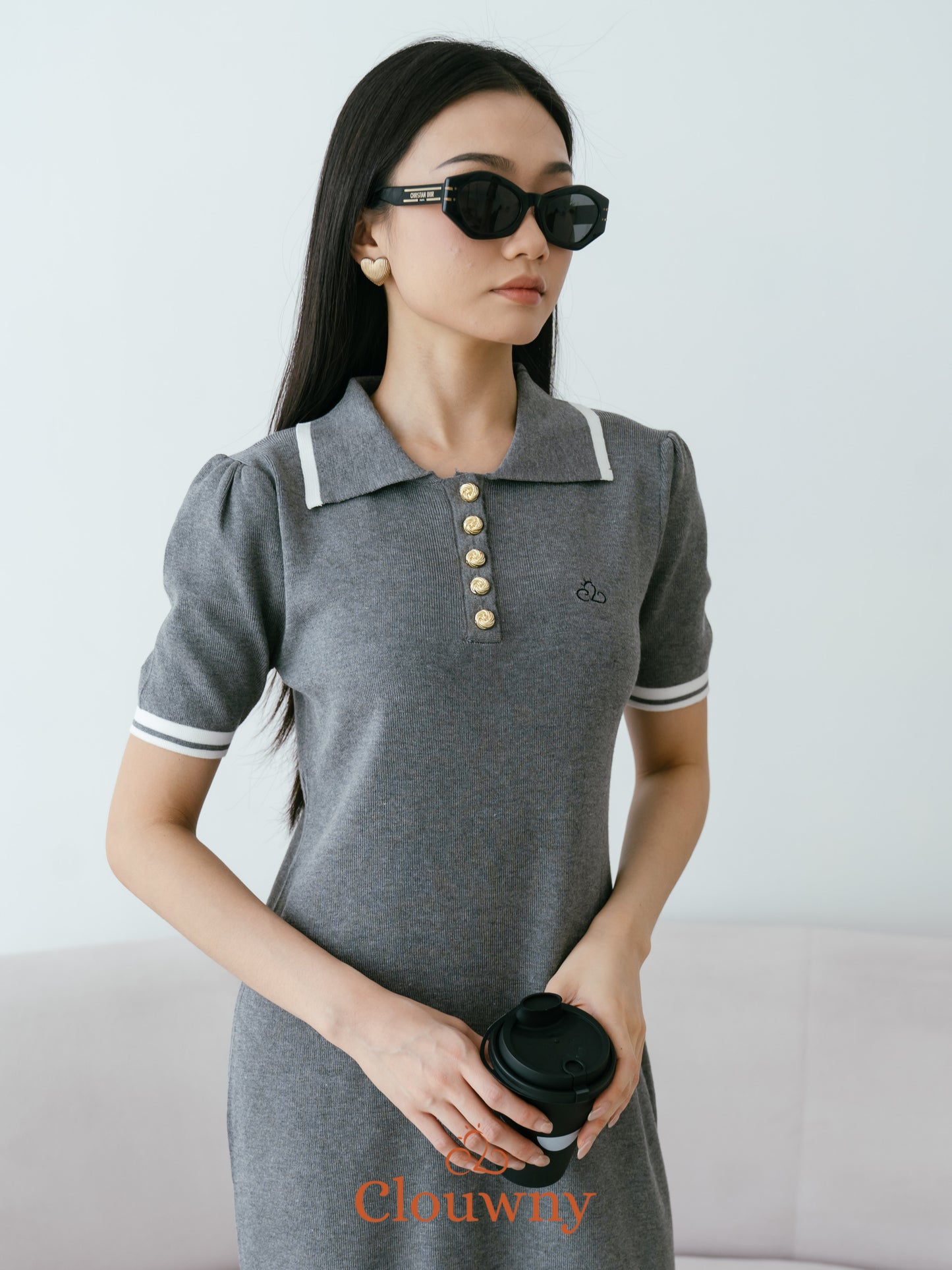 Anora Knit Dress - Grey