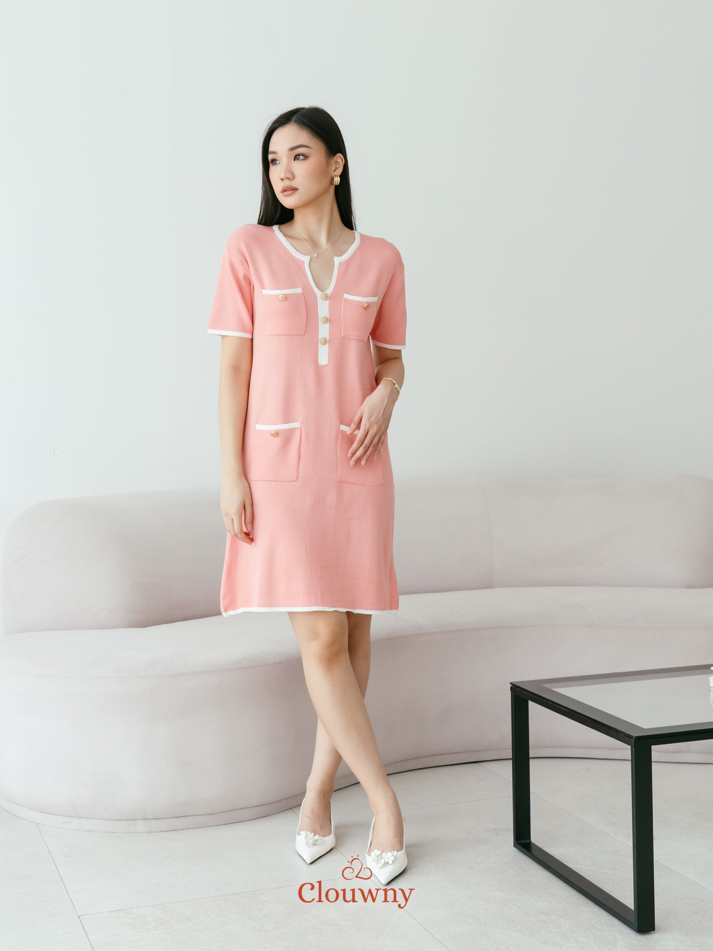 Ventura Knit Dress - Peach