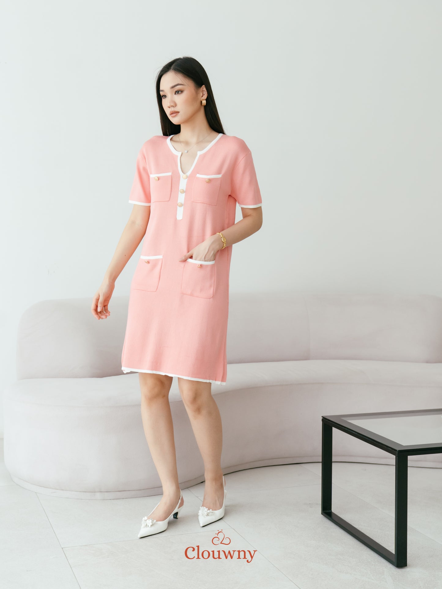 Ventura Knit Dress - Peach