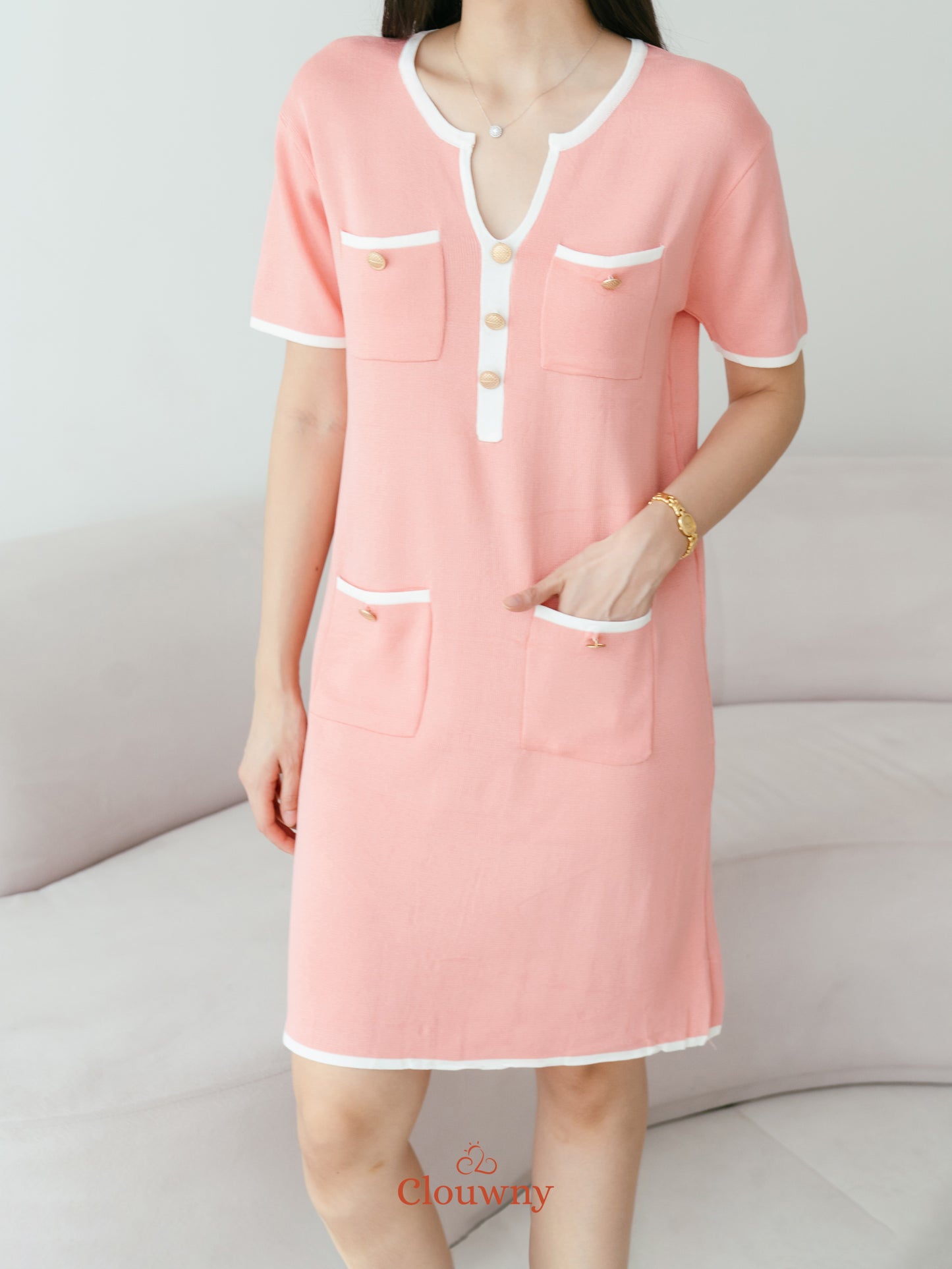 Ventura Knit Dress - Peach