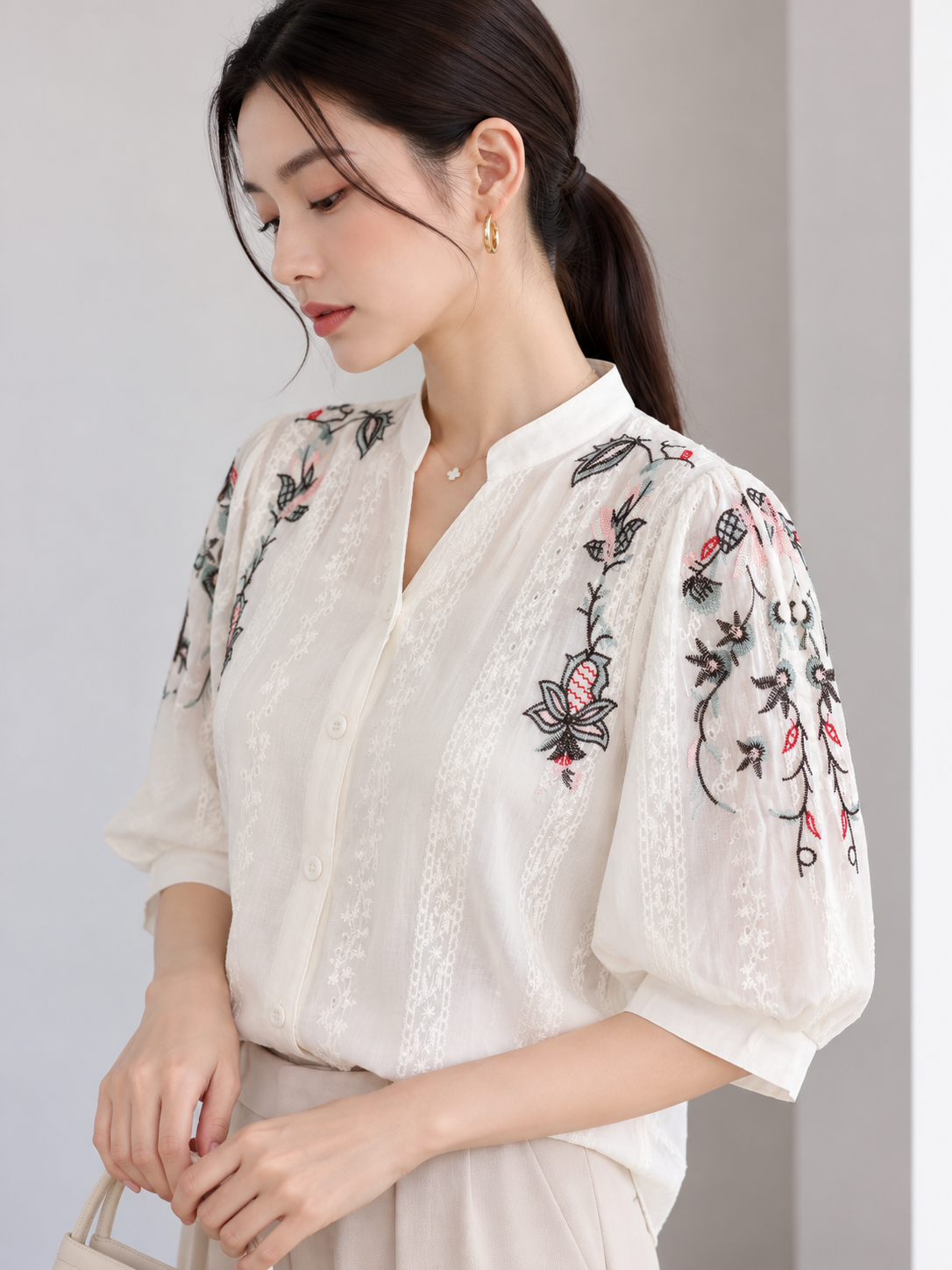 Fola Cotton Blouse - White